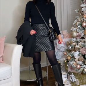 Aritzia Sunday Best Leather Quilted Skirt